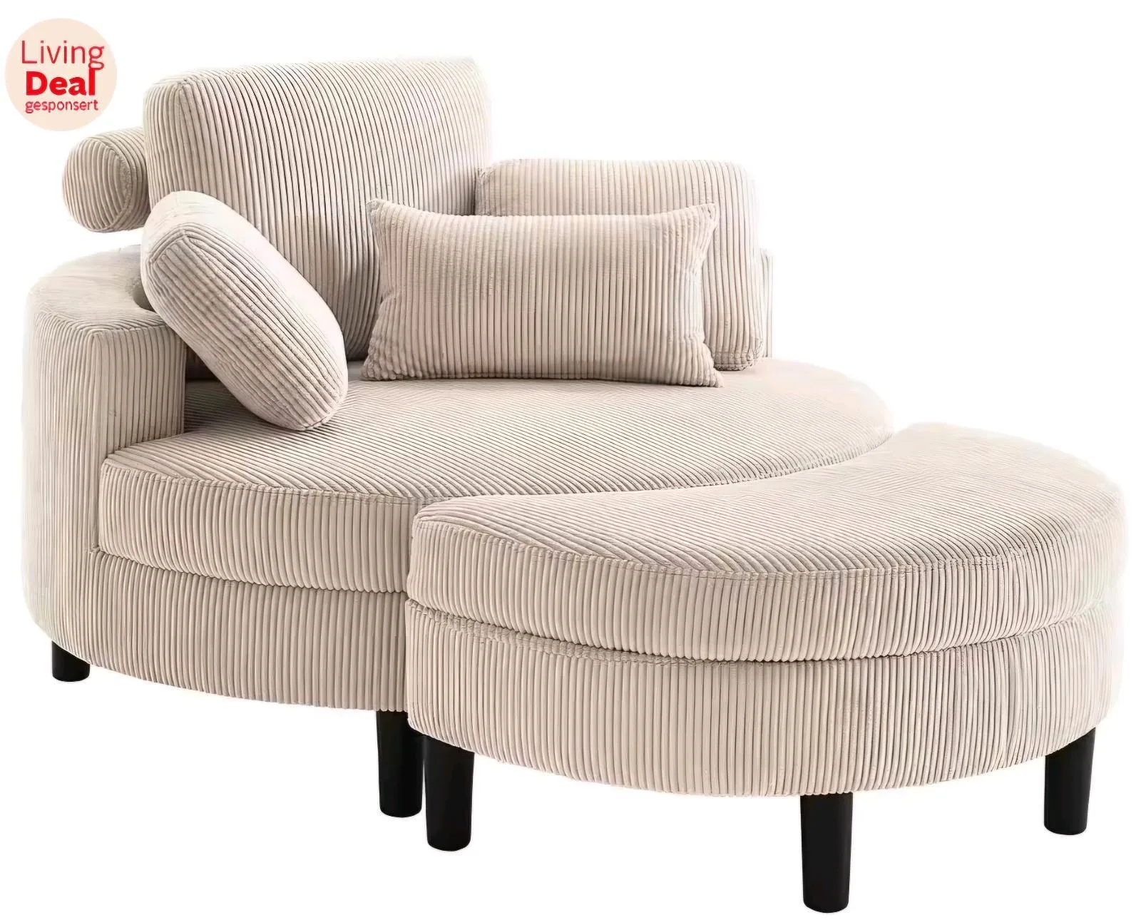 XXL Rundsessel mit Stauraumhocker - Bild 2