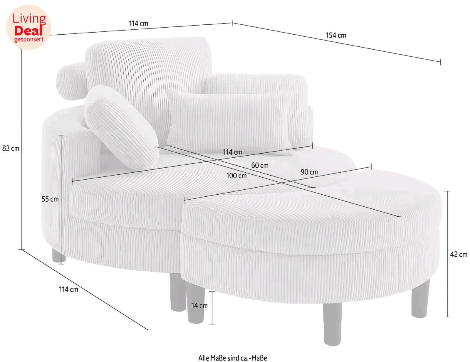XXL Rundsessel mit Stauraumhocker - Bild 5