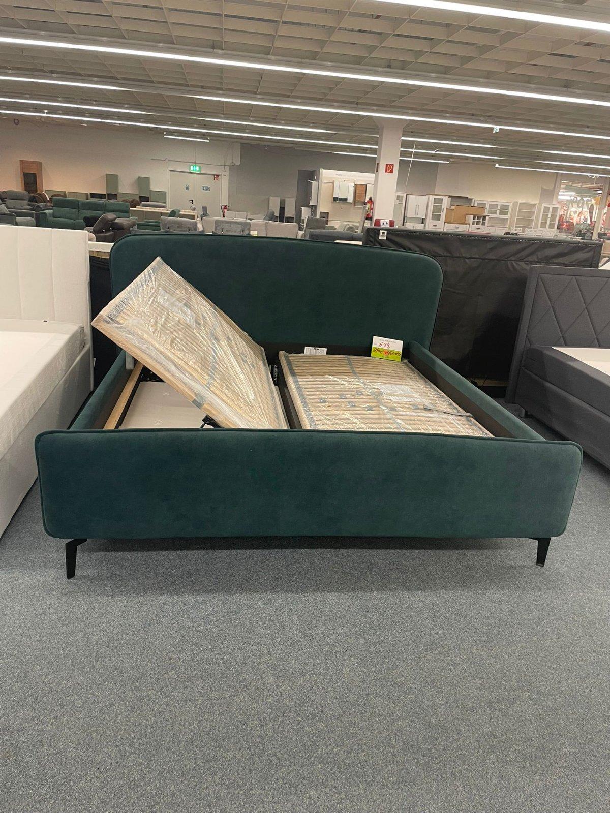 Elegantes Bett 180x200 mit Bettkasten - Petrol