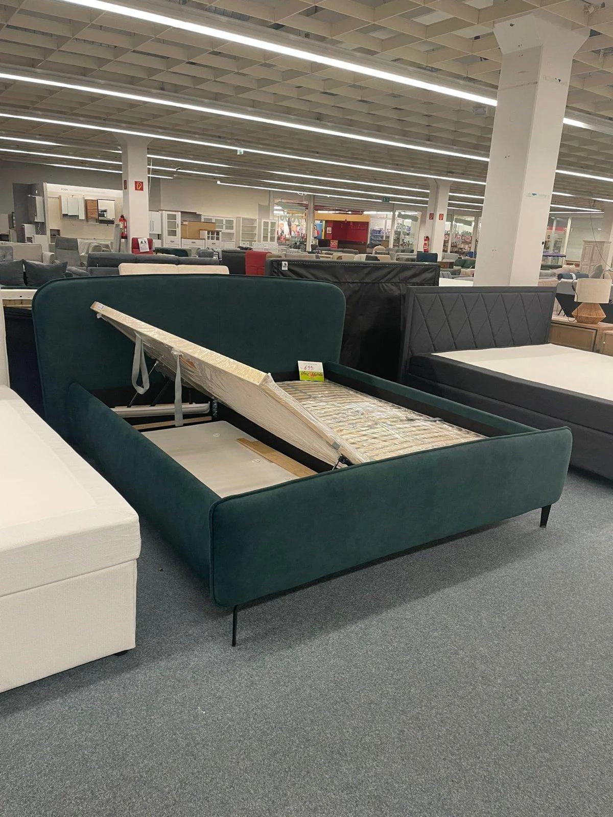 Elegantes Bett 180x200 mit Bettkasten - Petrol - Bild 2