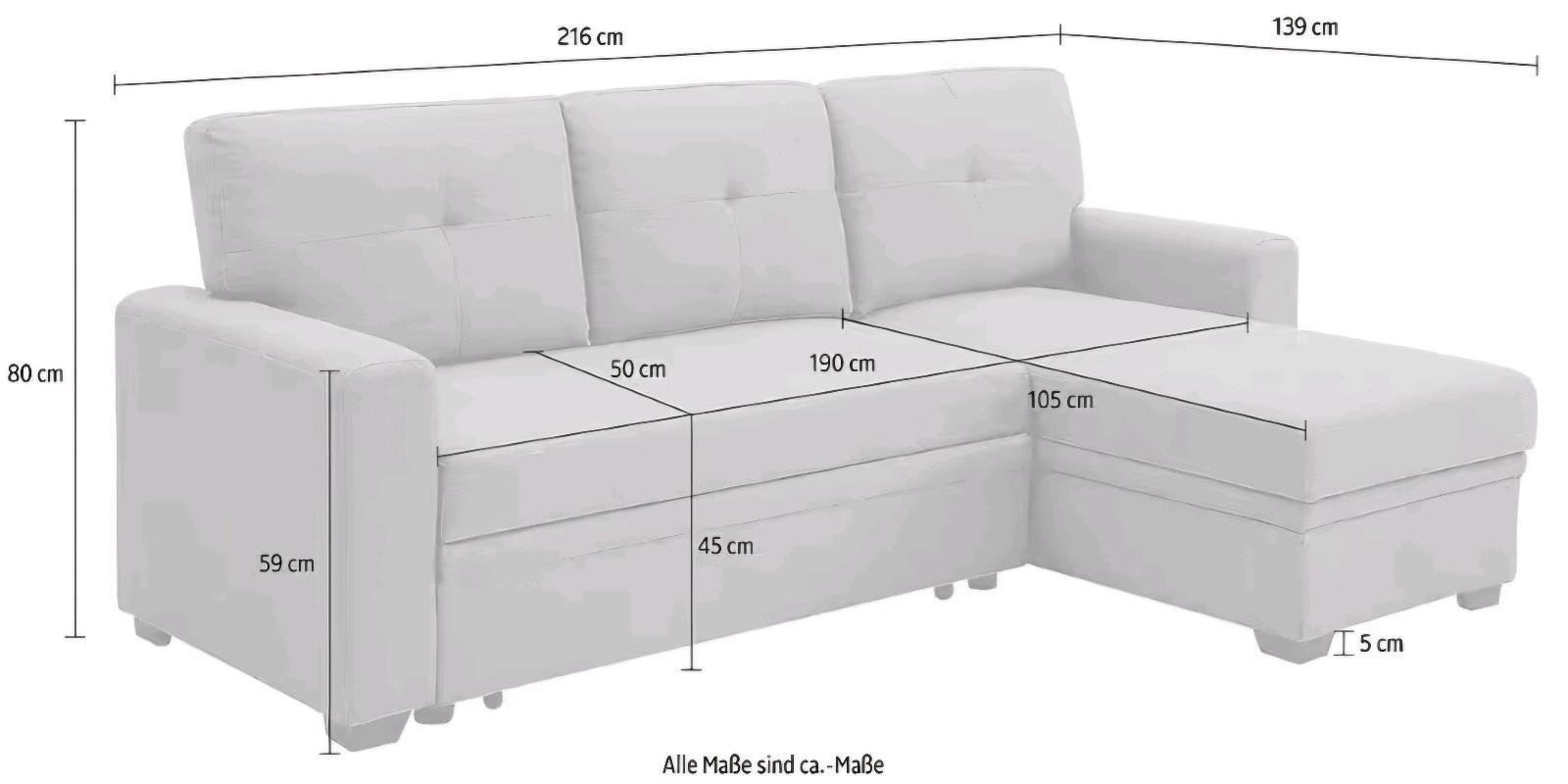 Schlafsofa L-Form mit Bettfunktion - Bild 4