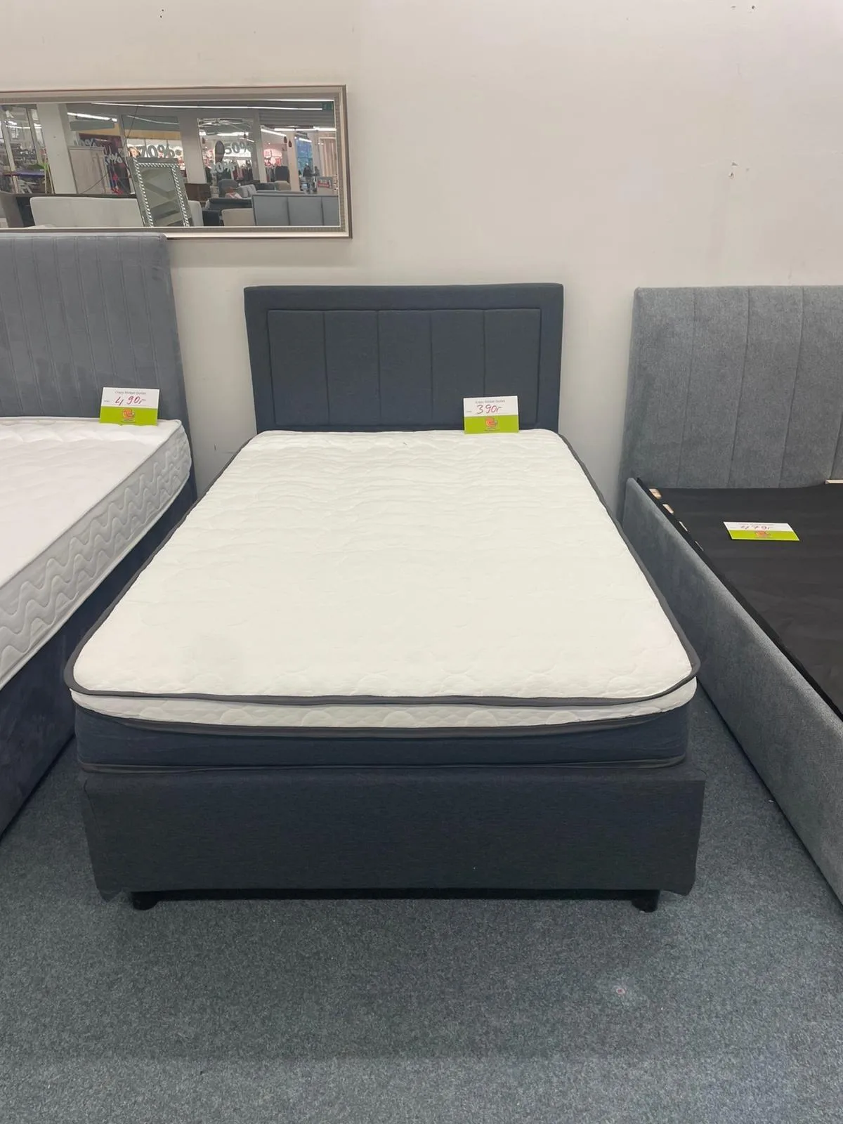 Boxspringbett 120x200 cm - Anthrazit mit Matratze