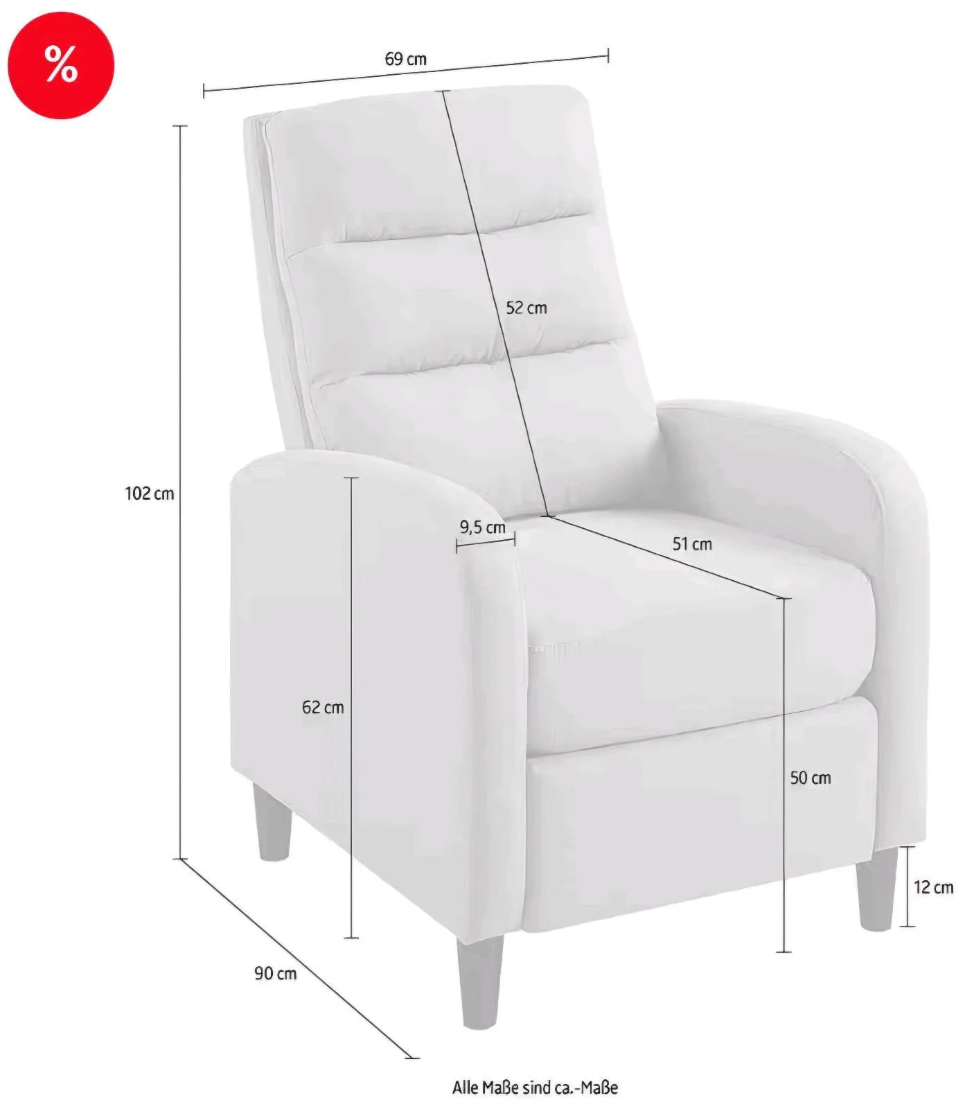 Relaxsessel mit Fußstütze - 129€ - Bild 3