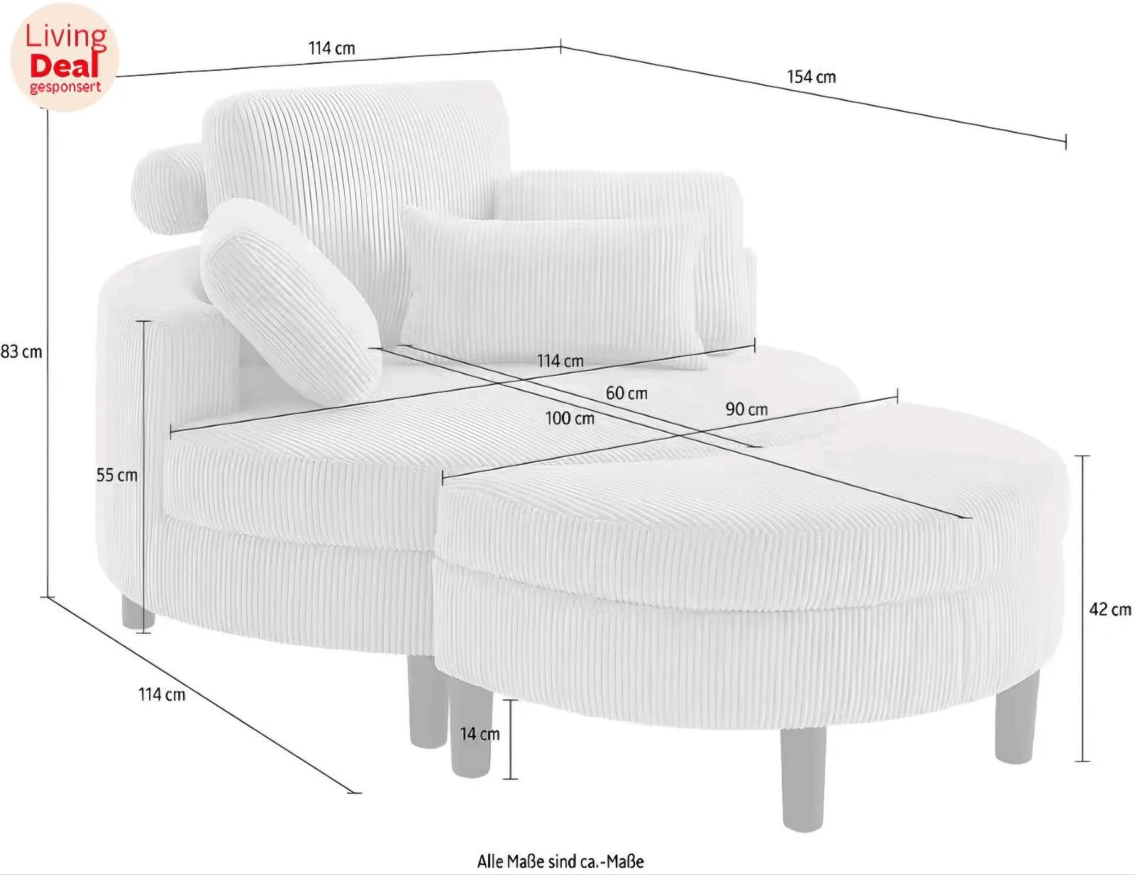Bequemer Loveseat mit Stauraum - Bild 4