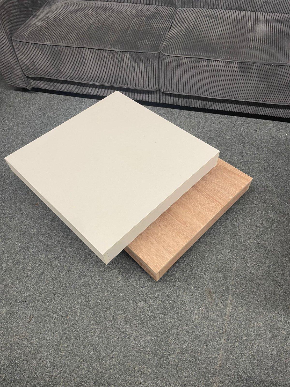 Eleganter 360° drehbarer Couchtisch in Weiß - Bild 2