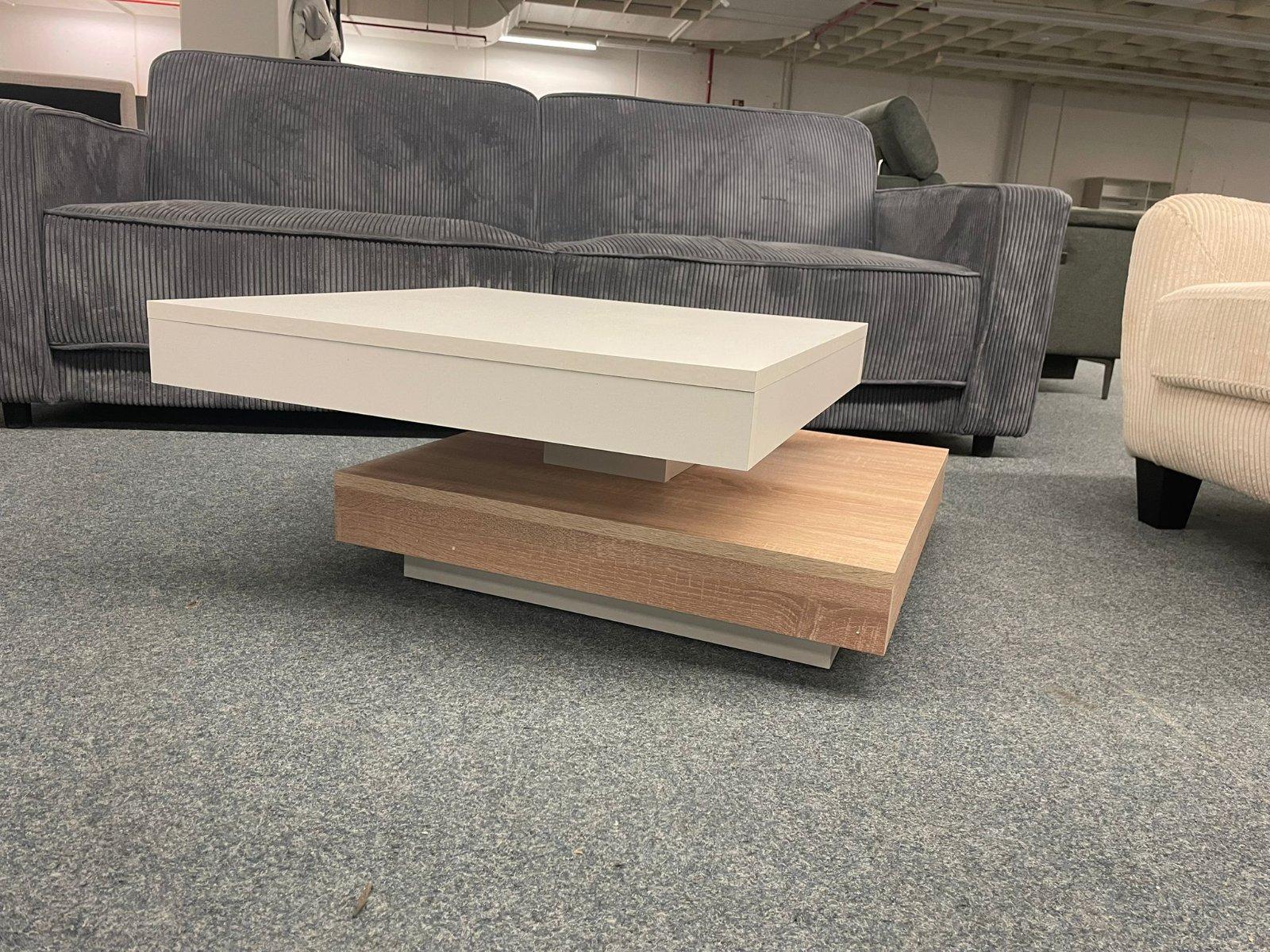 Eleganter 360° drehbarer Couchtisch in Weiß - Bild 4