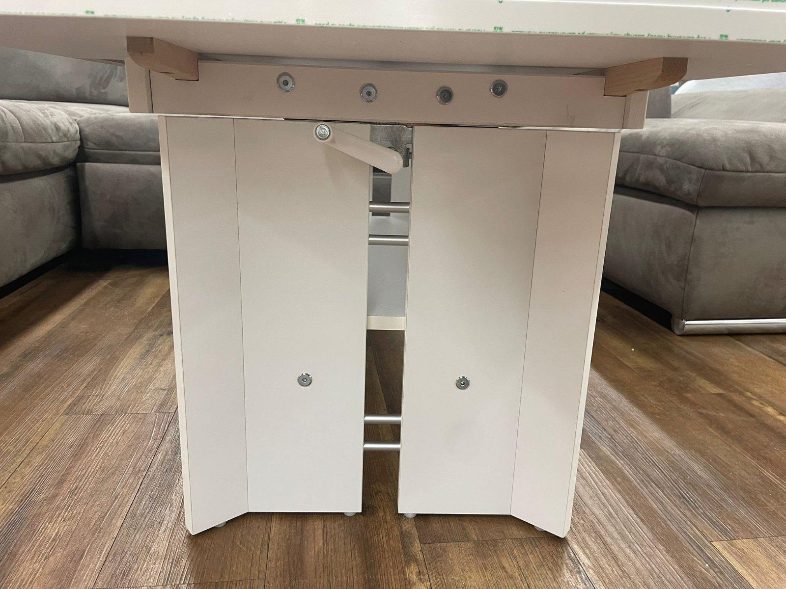 Höhenverstellbarer Auszieh-Couchtisch in Weiß - Bild 2