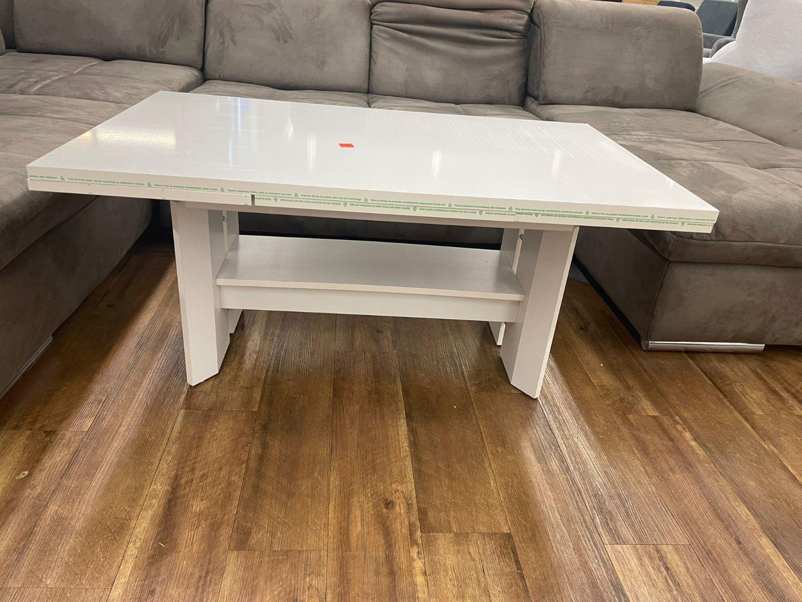 Höhenverstellbarer Auszieh-Couchtisch in Weiß - Bild 3