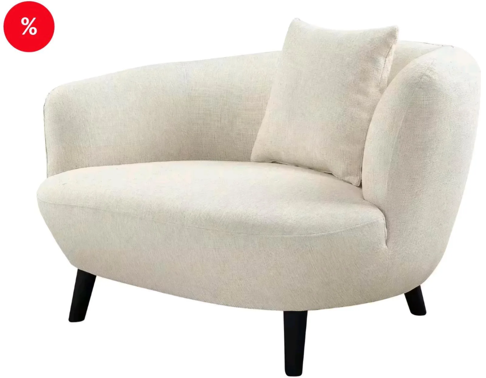 Loungesessel aus Strukturstoff mit Zierkissen - Bild 2