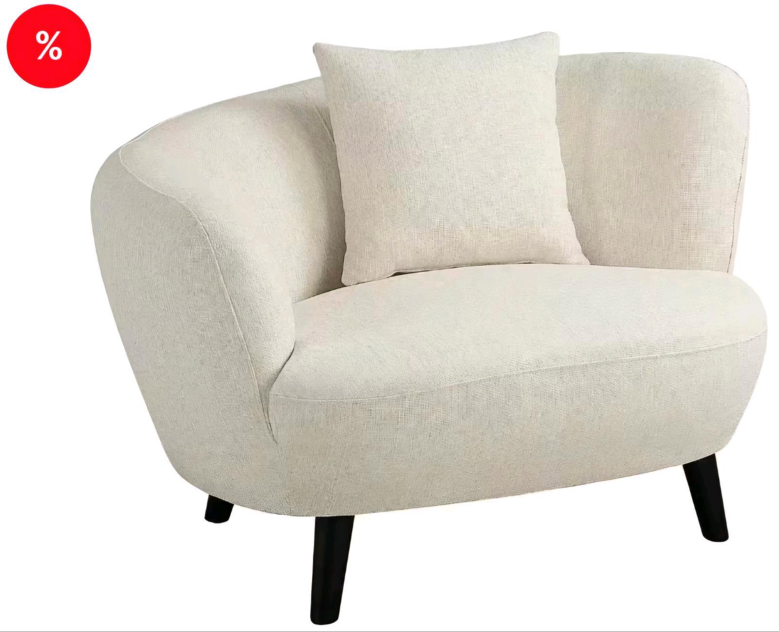 Loungesessel aus Strukturstoff mit Zierkissen - Bild 3