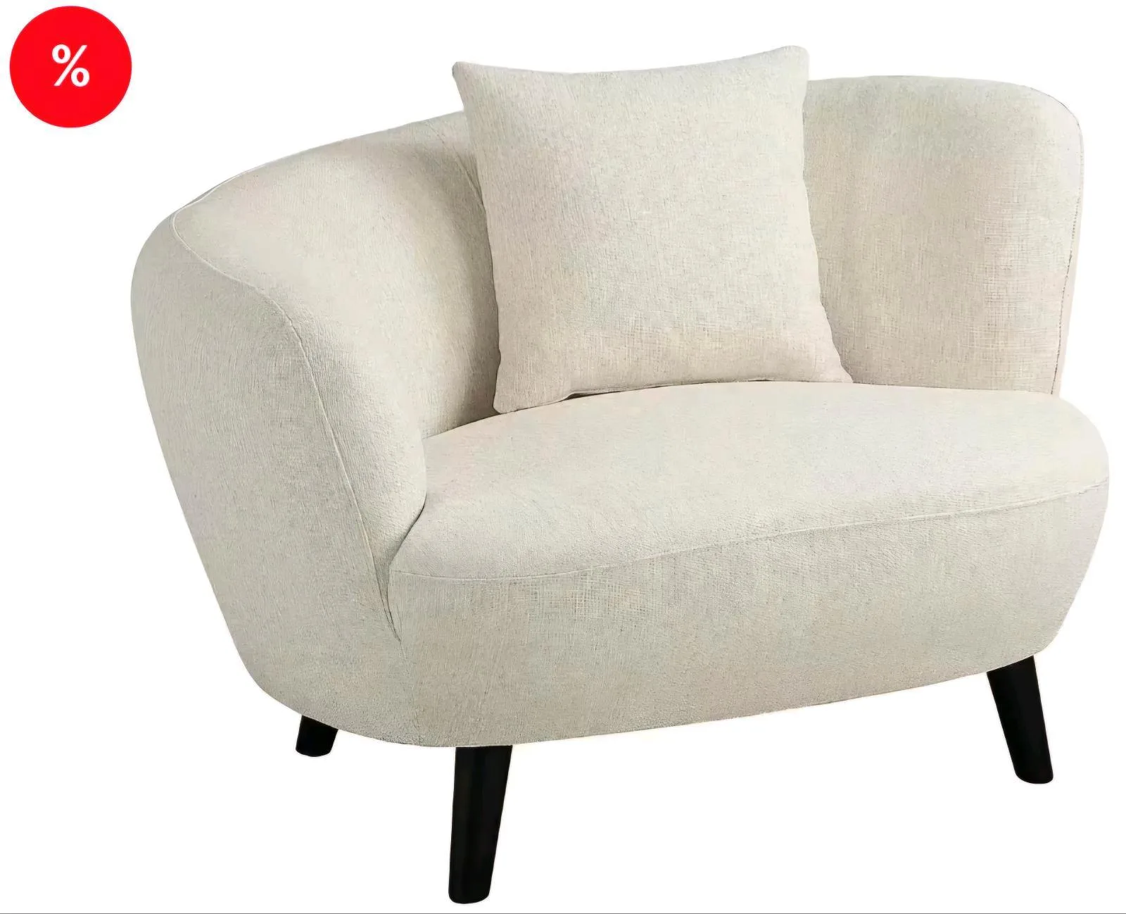 Loungesessel aus Strukturstoff mit Zierkissen - Bild 3