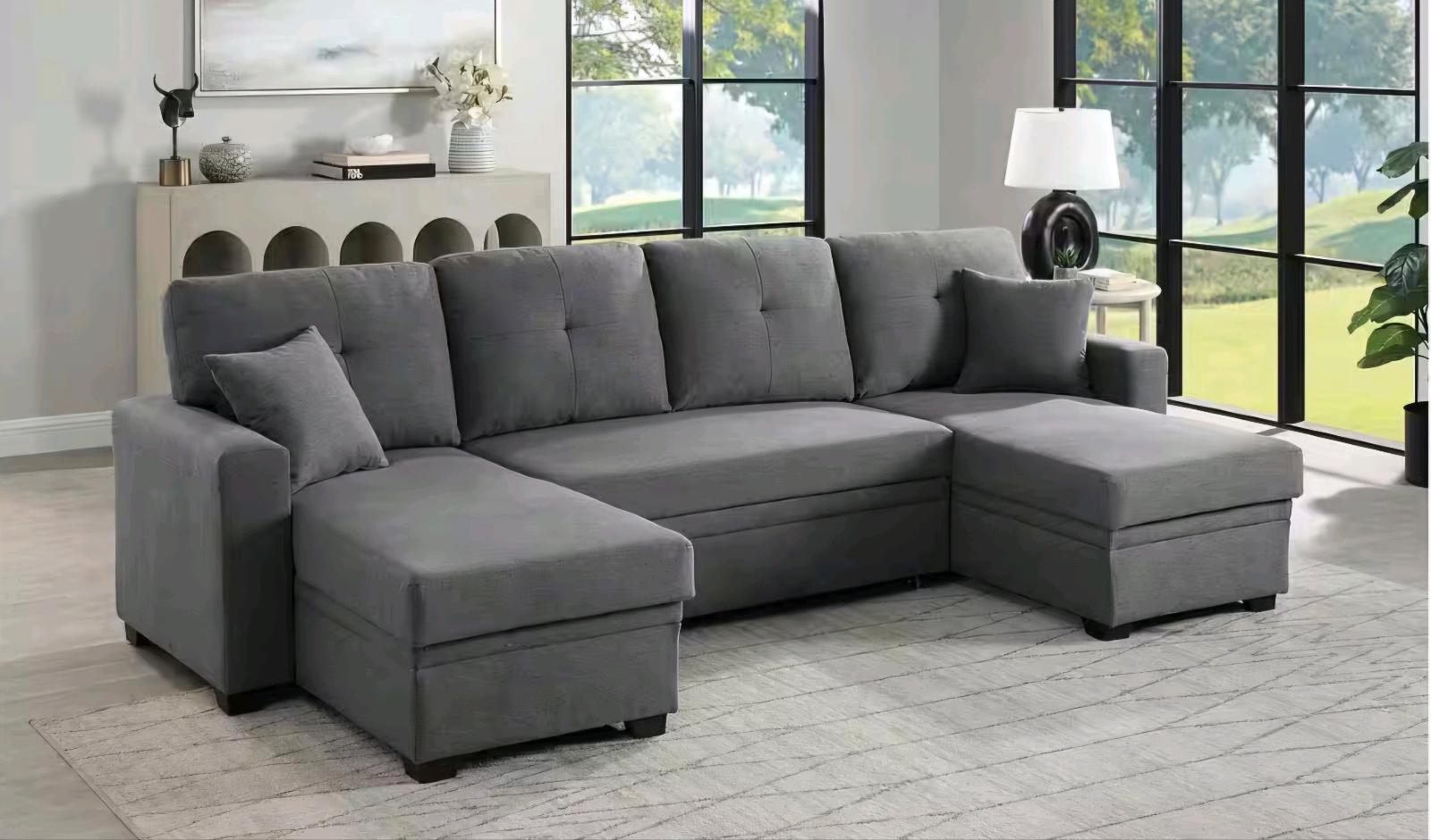 Wohnlandschaft U-Form mit Bettfunktion