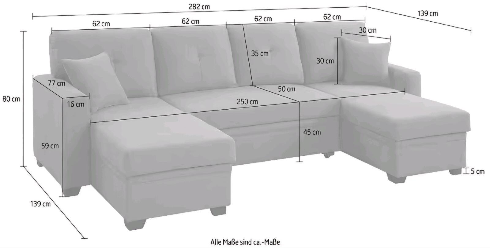 Wohnlandschaft U-Form mit Bettfunktion - Bild 6