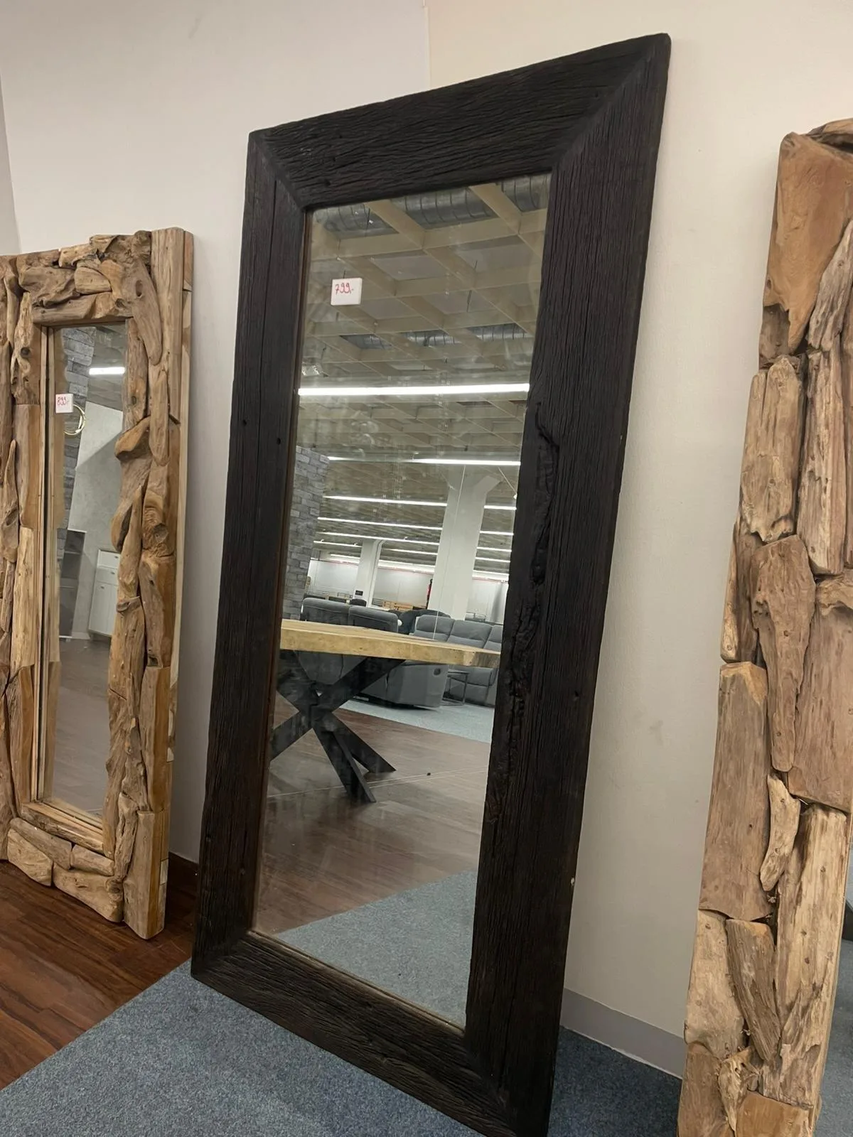 Designerspiegel aus Akazie Massivholz, 200x95 cm