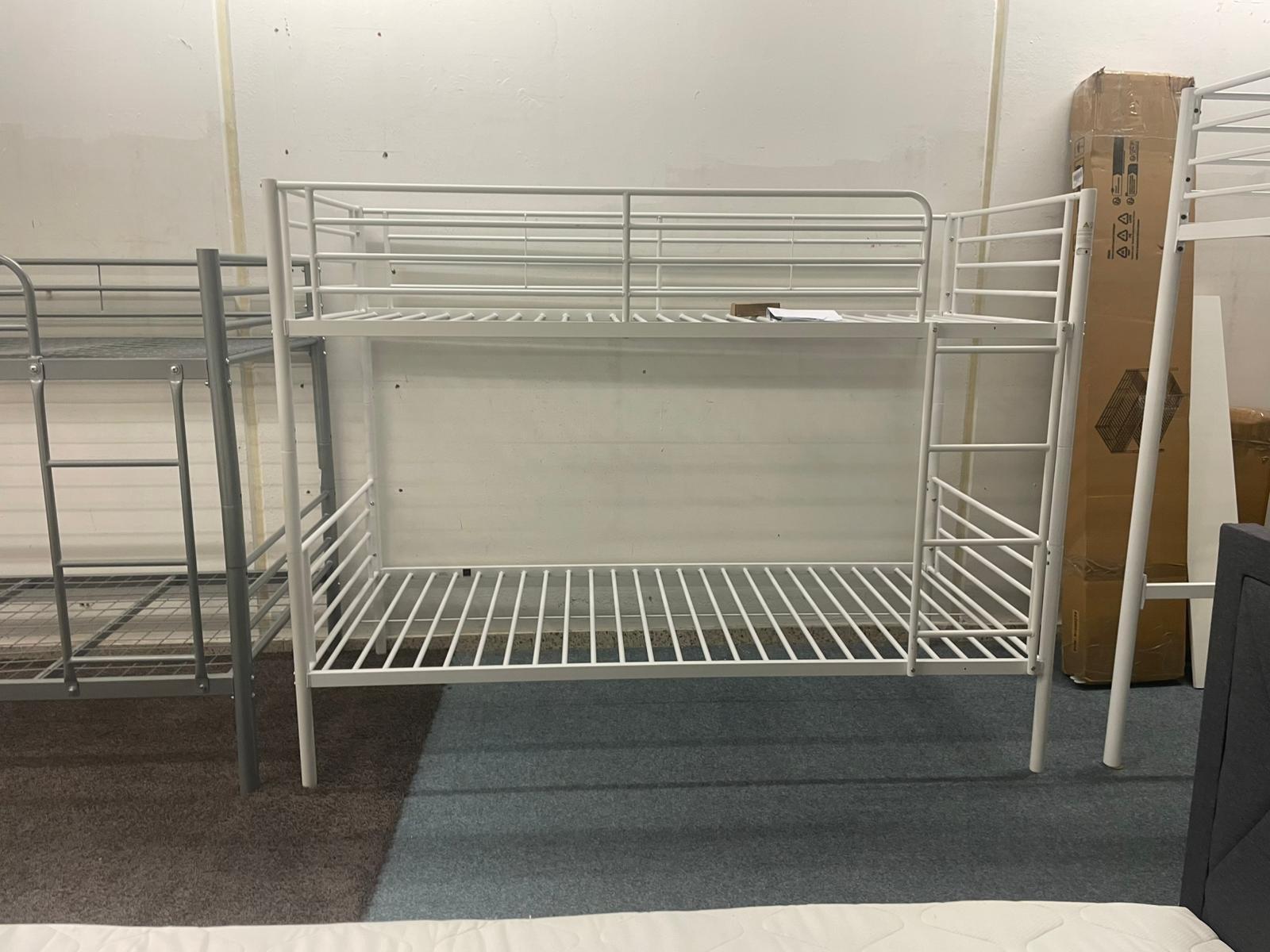 Metall-Etagenbett 90x200, teilbar, weiß