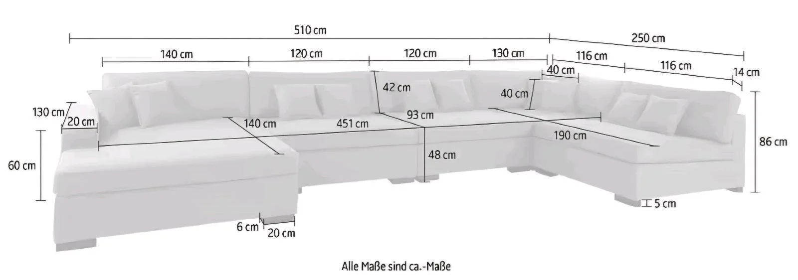 XXL U-Form Wohnlandschaft für 2099€ - Bild 3