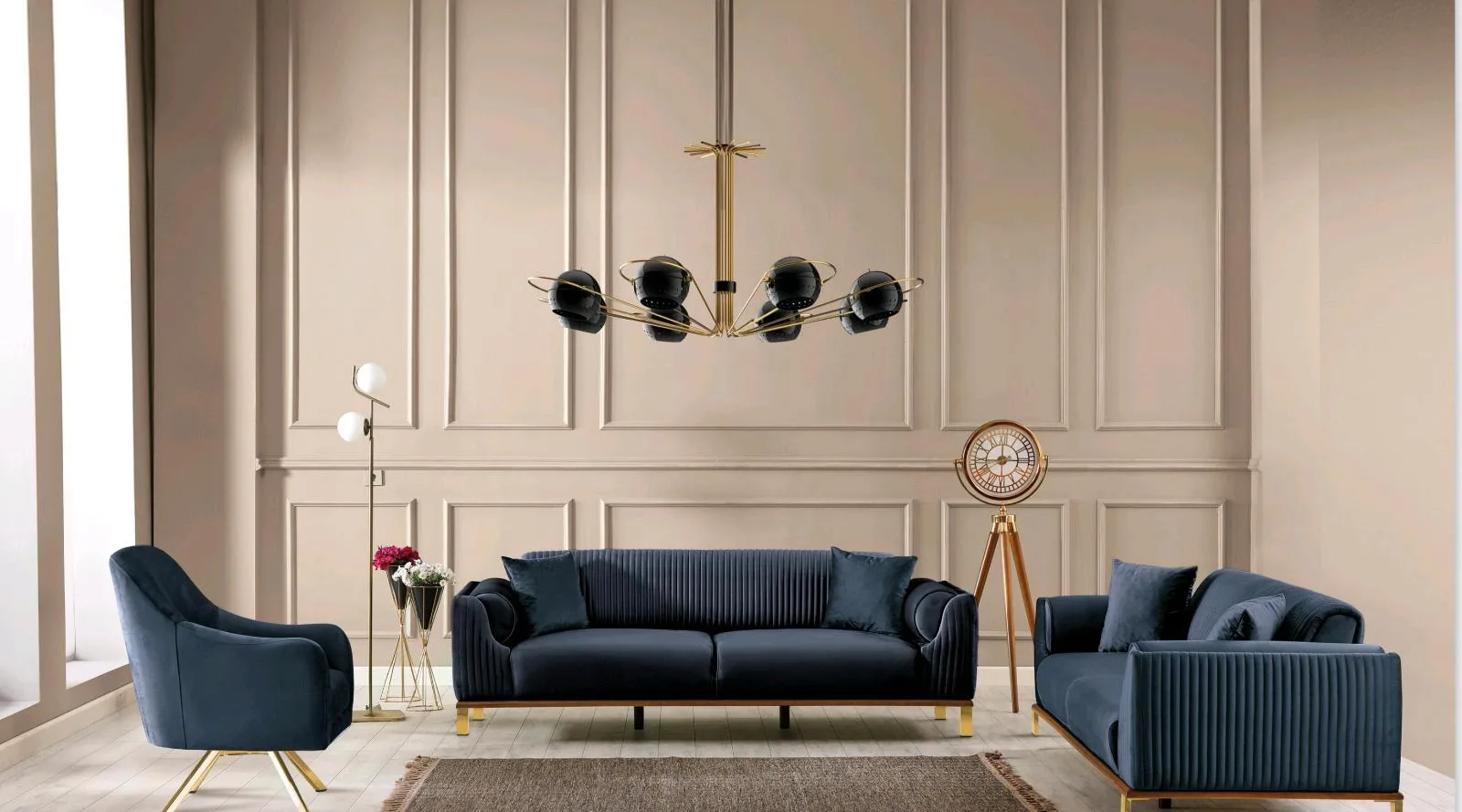 Chesterfield Sofa-Garnitur 3-er, 2-er und 1-er für 1.649€