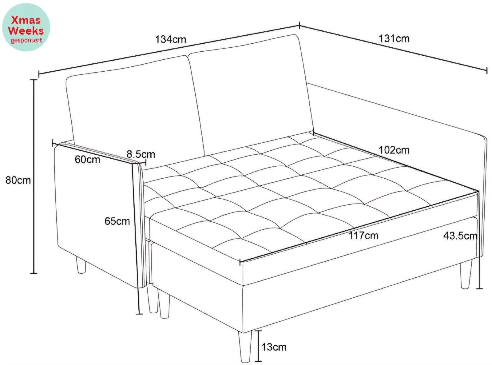 Flexibles L-Form Ecksofa für 299€ - Bild 6