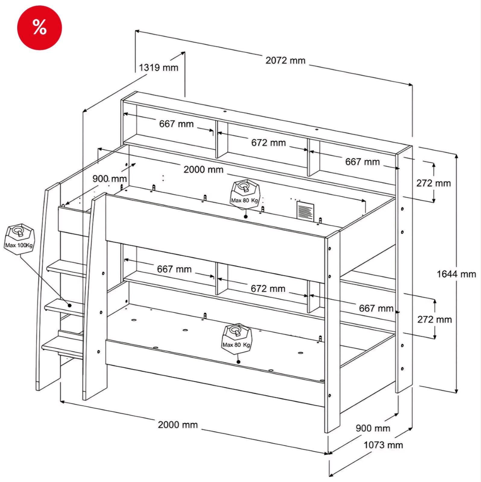 Etagenbett mit Stauraum und Sicherheit - Bild 3